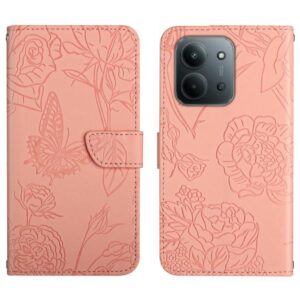 Tel1 Xiaomi Redmi 15C 4G / 5G / Poco C85 Skin Feel Butterfly Embossed Θήκη Βιβλίο - Pink