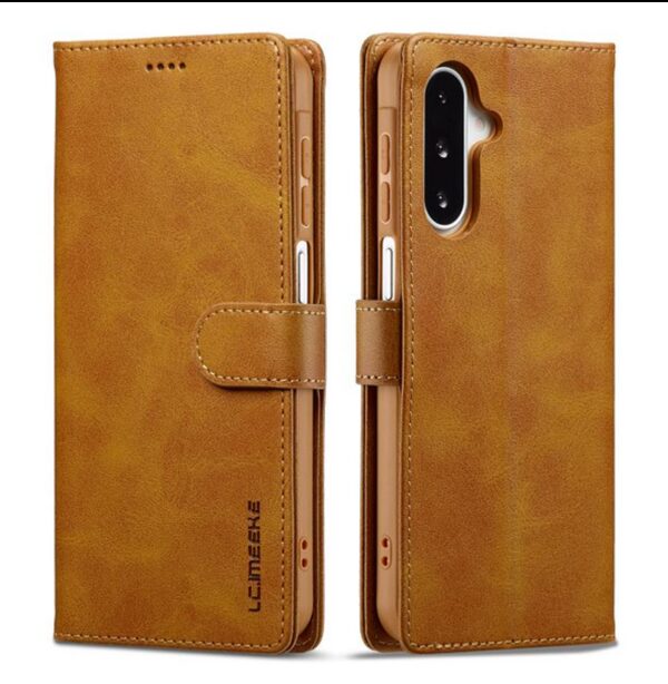 LC.IMEEKESamsung Galaxy A26 5G / A17 4G / 5G Calf Texture Θήκη Βιβλίο - Light Brown