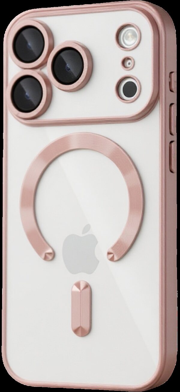 Techsuit iPhone 17 Pro MagSafe Luxury Crystal Θήκη με Πλαίσιο Σιλικόνης Διάφανη - Pink