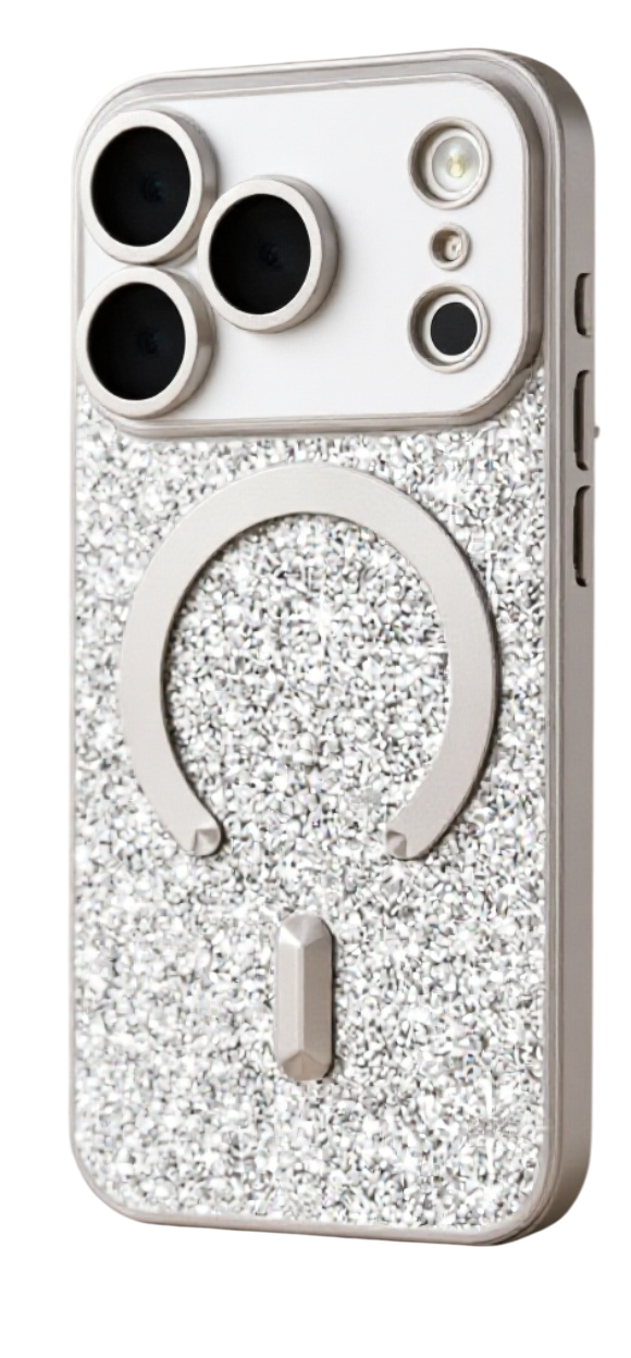 Techsuit iPhone 17 Pro MagSafe Luxury Glitter Θήκη με Πλαίσιο Σιλικόνης Διάφανη - Silver Techsuit iPhone 17 Pro MagSafe Luxury Glitter Θήκη με Πλαίσιο Σιλικόνης Διάφανη - Silver