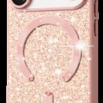 Techsuit iPhone 17 Pro MagSafe Luxury Glitter Θήκη με Πλαίσιο Σιλικόνης Διάφανη - Rose Gold