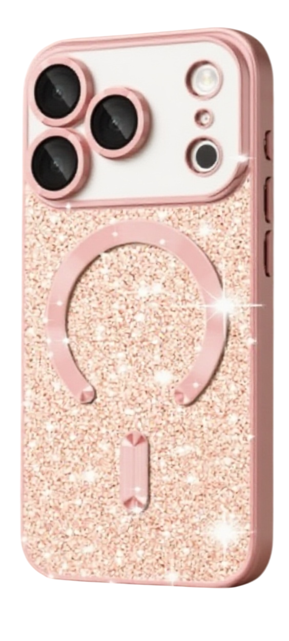 Techsuit iPhone 17 Pro MagSafe Luxury Glitter Θήκη με Πλαίσιο Σιλικόνης Διάφανη - Rose Gold Techsuit iPhone 17 Pro MagSafe Luxury Glitter Θήκη με Πλαίσιο Σιλικόνης Διάφανη - Rose Gold
