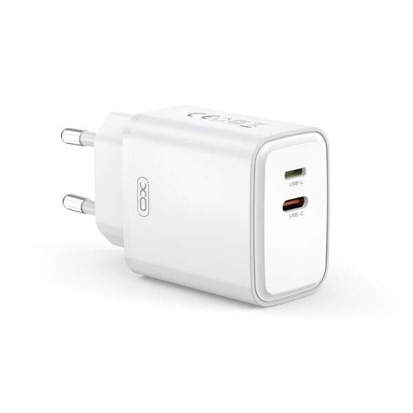 XO-L145 Φορτιστής χωρίς Καλώδιο με 2 Θύρες 1X USB - C Και 1X Lightning PD 20W Λευκός