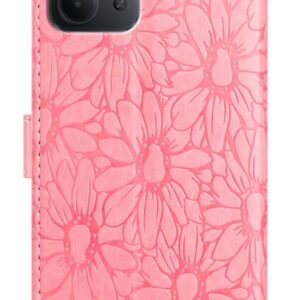 Tel1 Xiaomi Redmi 15C 4G / 5G / Poco C85 Daisy Embossed Θήκη Βιβλίο - Pink