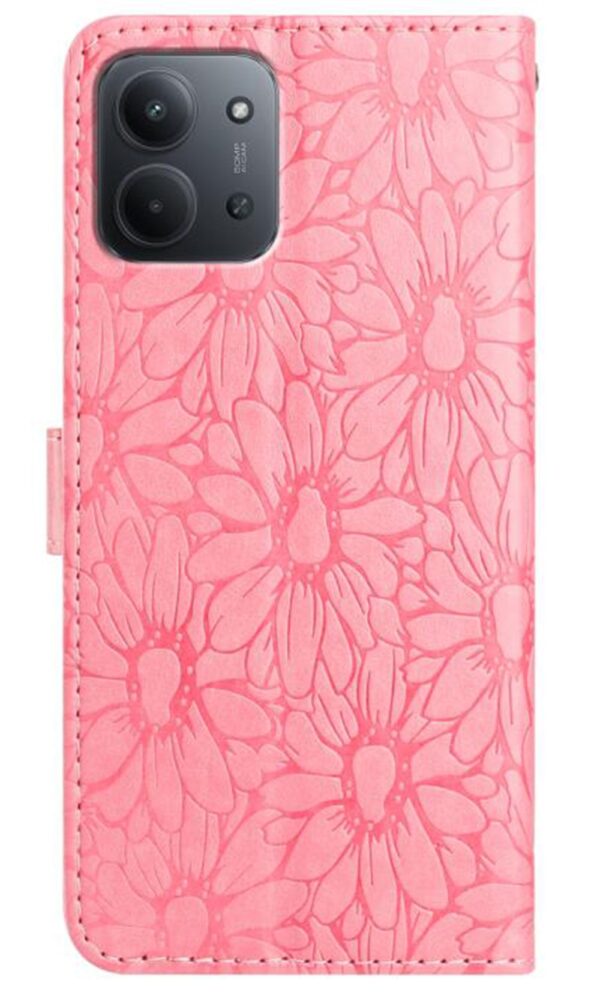 Tel1 Xiaomi Redmi 15C 4G / 5G / Poco C85 Daisy Embossed Θήκη Βιβλίο - Pink