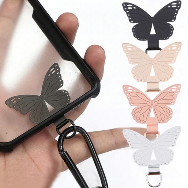 Δακτύλιος για Λουράκι Butterfly Metal Mobile Phone Lanyard Fixing Gasket Black