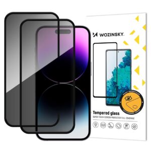 iPhone 17 Pro Προστασία Οθόνης Φιμέ Wozinsky 2PCS Privacy Full Glue Tempered Glass