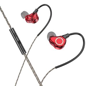 Borofone BM88 Sea Wire Control In-ear Handsfree με Βύσμα 3.5mm Κόκκινο
