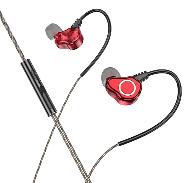 Borofone BM88 Sea Wire Control In-ear Handsfree με Βύσμα 3.5mm Κόκκινο
