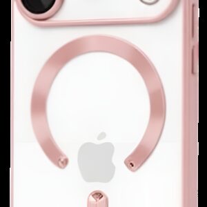 Techsuit iPhone 17 Pro Max MagSafe Luxury Crystal Θήκη με Πλαίσιο Σιλικόνης Διάφανη - Pink