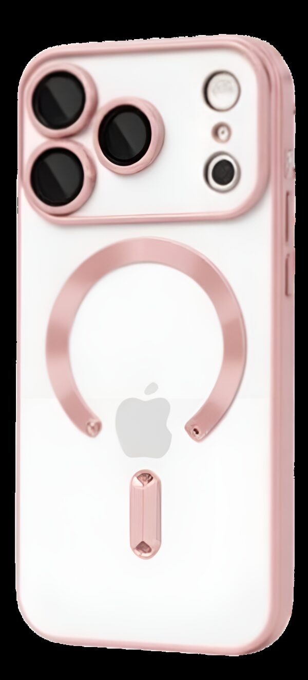 Techsuit iPhone 17 Pro Max MagSafe Luxury Crystal Θήκη με Πλαίσιο Σιλικόνης Διάφανη - Pink