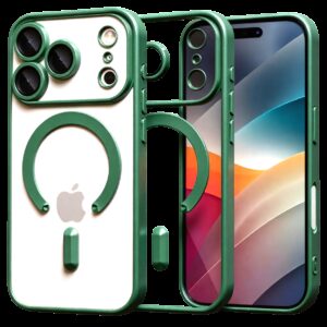 Techsuit iPhone 17 Pro MagSafe Luxury Crystal Θήκη με Πλαίσιο Σιλικόνης Διάφανη - Light Green