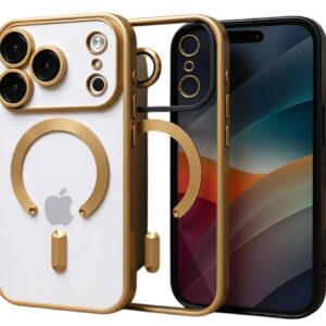 Techsuit iPhone 17 Pro MagSafe Luxury Crystal Θήκη με Πλαίσιο Σιλικόνης Διάφανη - Gold