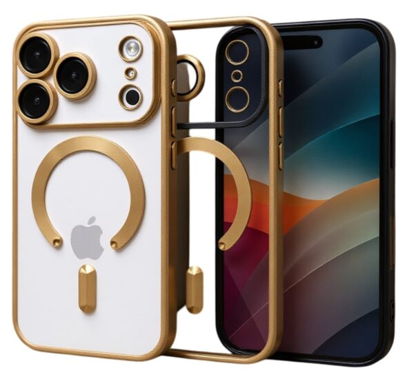 Techsuit iPhone 17 Pro MagSafe Luxury Crystal Θήκη με Πλαίσιο Σιλικόνης Διάφανη - Gold Techsuit iPhone 17 Pro MagSafe Luxury Crystal Θήκη με Πλαίσιο Σιλικόνης Διάφανη - Gold