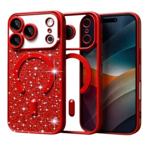 Techsuit iPhone 17 Pro MagSafe Luxury Glitter Θήκη Σιλικόνης Διάφανη - Red