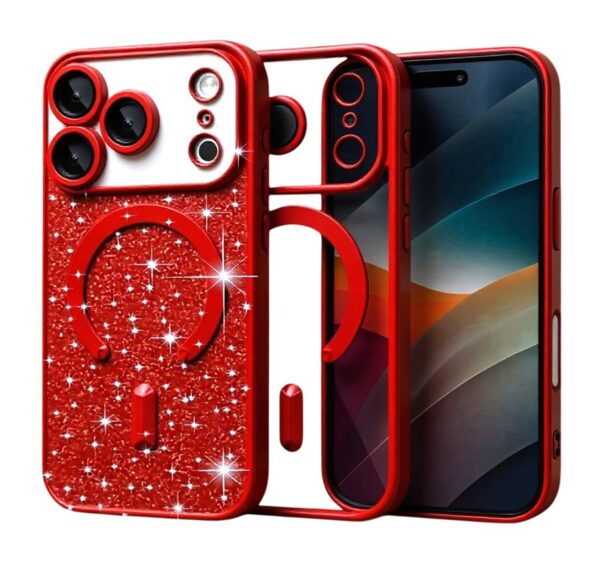 Techsuit iPhone 17 Pro MagSafe Luxury Glitter Θήκη Σιλικόνης Διάφανη - Red Techsuit iPhone 17 Pro MagSafe Luxury Glitter Θήκη Σιλικόνης Διάφανη - Red