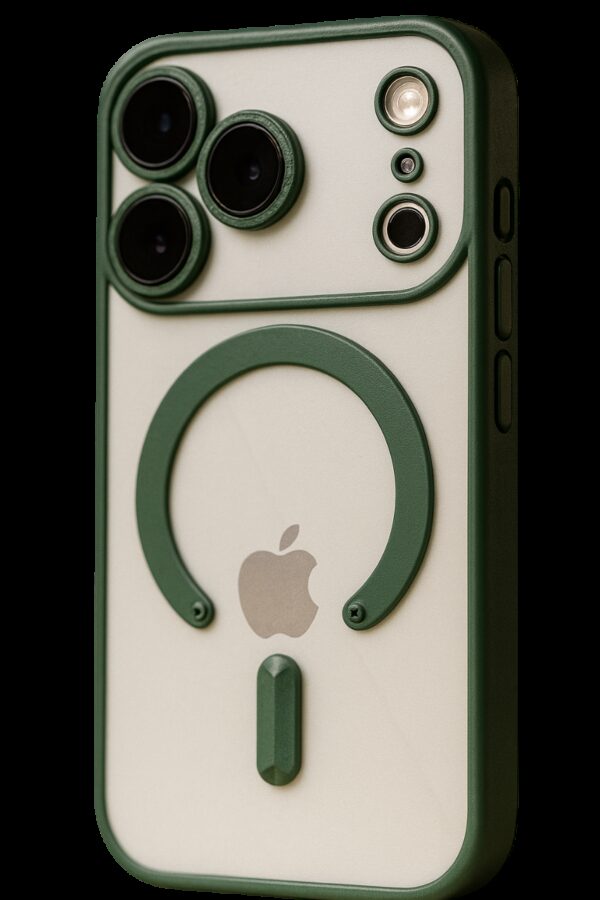 Techsuit iPhone 17 Pro Max MagSafe Luxury Crystal Θήκη με Πλαίσιο Σιλικόνης Διάφανη - Deep Green