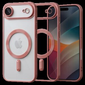 Techsuit iPhone 17 Air MagSafe Luxury Crystal Θήκη με Πλαίσιο Σιλικόνης Διάφανη - Pink