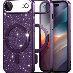 Techsuit iPhone 17 Air Luxury Glitter Θήκη Σιλικόνης Διάφανη - Deep Purple