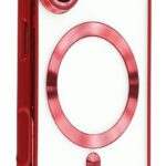 Techsuit iPhone 17 MagSafe Luxury Crystal Θήκη με Πλαίσιο Σιλικόνης Διάφανη - Red