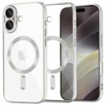 Techsuit iPhone 17 MagSafe Luxury Crystal Θήκη με Πλαίσιο Σιλικόνης Διάφανη - Silver