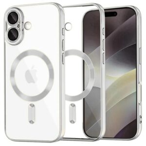 Techsuit iPhone 17 MagSafe Luxury Crystal Θήκη με Πλαίσιο Σιλικόνης Διάφανη - Silver