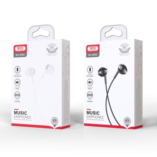 XO EP52 In-ear Handsfree με Βύσμα 3.5mm Μαύρο