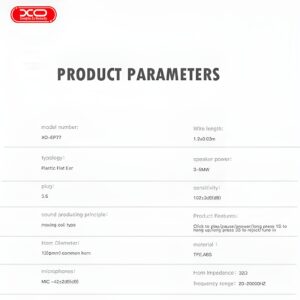 XO - EP77 In-Ear Handsfree με Βύσμα 3.5mm Λευκό
