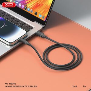XO-NB265 USB-A to USB-C 3A 1m Μαύρο