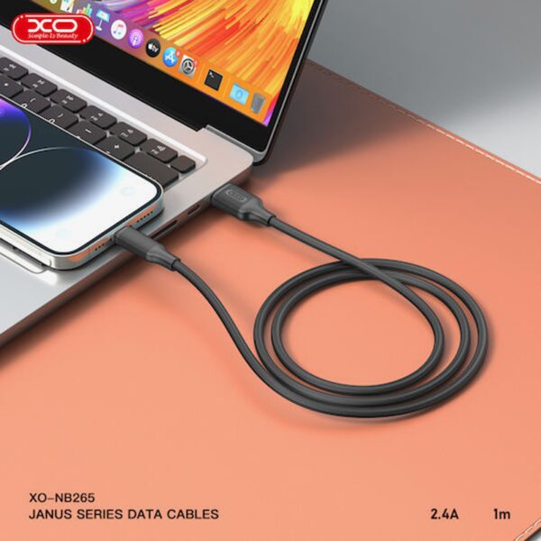 XO-NB265 USB-A to USB-C 3A 1m Μαύρο