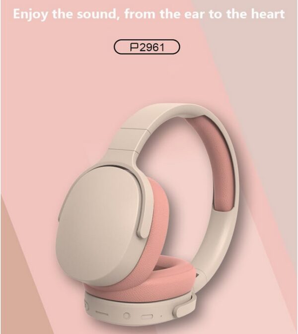 P2961 Over-Ear Ασύρματα Ακουστικά έως 6-10 ώρες Μπεζ