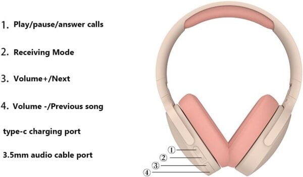 P2961 Over-Ear Ασύρματα Ακουστικά έως 6-10 ώρες Μπεζ