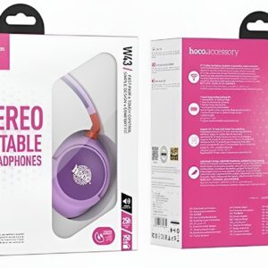Hoco W34 Adventure On-Ear Ασύρματα / Ενσύρματα Ακουστικά με Ραδιόφωνο έως 25 ώρες Μωβ