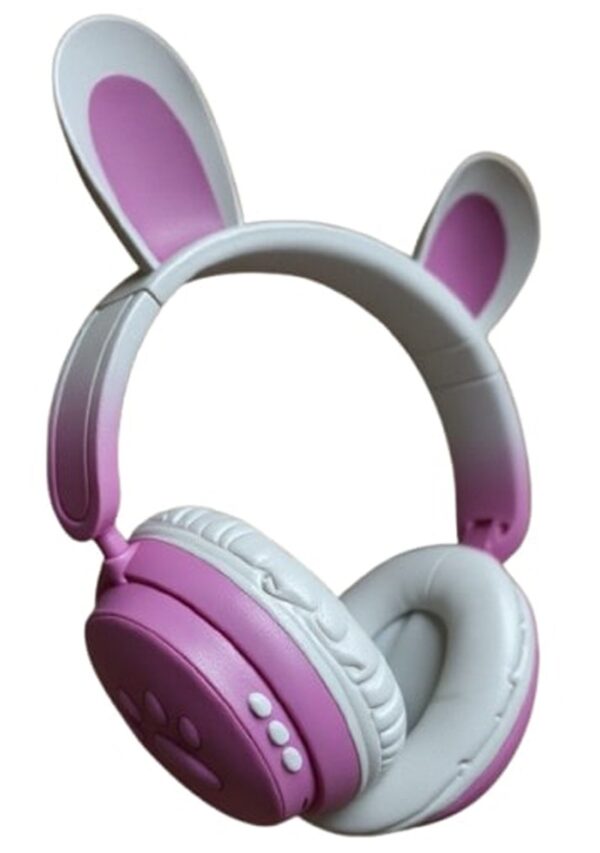 Cartoon Stereo On-Ear Ασύρματα Ακουστικά με Ραδιόφωνο έως 15 ώρες Μωβ - Λευκό