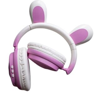 Cartoon Stereo On-Ear Ασύρματα Ακουστικά με Ραδιόφωνο έως 15 ώρες Μωβ - Λευκό