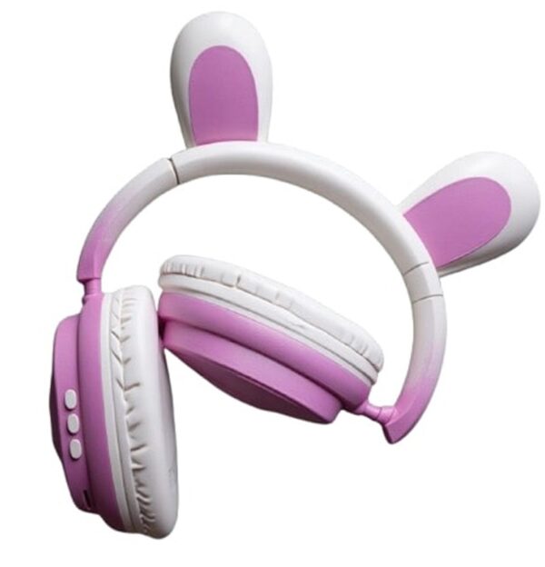 Cartoon Stereo On-Ear Ασύρματα Ακουστικά με Ραδιόφωνο έως 15 ώρες Μωβ - Λευκό