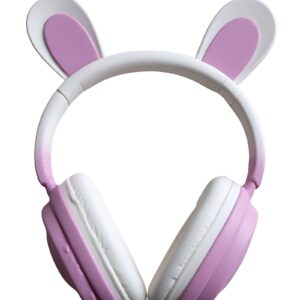 Cartoon Stereo On-Ear Ασύρματα Ακουστικά με Ραδιόφωνο έως 15 ώρες Μωβ - Λευκό