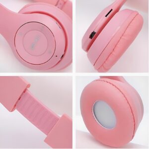 P47M Cat Ear On-Ear Ασύρματα / Ενσύρματα Ακουστικά με Ραδιόφωνο έως 8 ώρες Ροζ