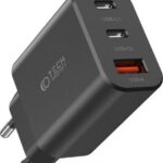 Tech-Protect Φορτιστής Χωρίς Καλώδιο με Θύρα USB-A και 2 Θύρες USB-C 30W Power Delivery Μαύρος