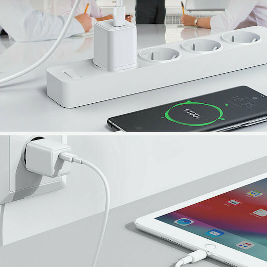 Joyroom Φορτιστής χωρίς Καλώδιο με Θύρα USB-C PD & PPS 25W 3A Λευκός