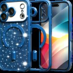Techsuit iPhone 17 Pro MagSafe Luxury Glitter Θήκη με Πλαίσιο Σιλικόνης Διάφανη - Blue