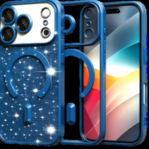 Techsuit iPhone 17 Pro MagSafe Luxury Glitter Θήκη με Πλαίσιο Σιλικόνης Διάφανη - Blue