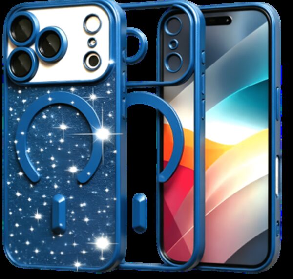 Techsuit iPhone 17 Pro MagSafe Luxury Glitter Θήκη με Πλαίσιο Σιλικόνης Διάφανη - Blue