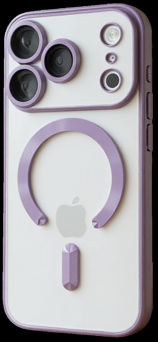 Techsuit iPhone 17 Pro MagSafe Luxury Crystal Θήκη με Πλαίσιο Σιλικόνης Διάφανη - Purple
