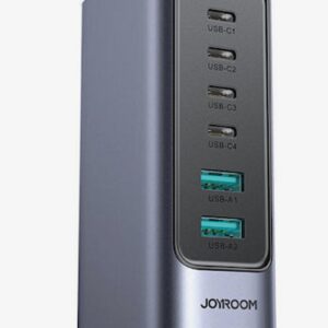 Joyroom Βάση Φόρτισης με 4Χ Θύρες USB-C & 2X Θύρες USB-A GaN Multi-Port Powers Station Σκούρο Γκρι