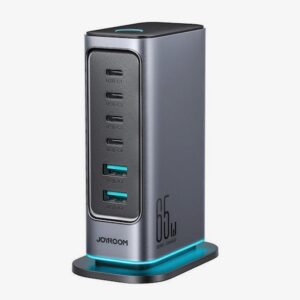 Joyroom Βάση Φόρτισης με 4Χ Θύρες USB-C & 2X Θύρες USB-A GaN Multi-Port Powers Station Σκούρο Γκρι