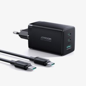 Joyroom Φορτιστής Με 2x Θύρες USB-C και Θύρα USB-A & Καλώδιο USB-C σε USB-C 65W Black