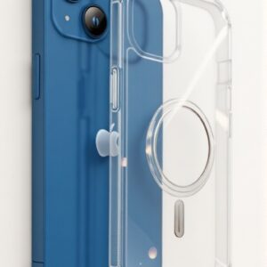 Forcell iPhone 14 Pro Max MagSafe Θήκη με Πλαίσιο Σιλικόνης Διάφανη - Silver