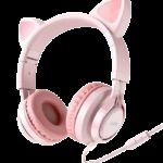 Hoco W36 On-Ear Ενσύρματα Ακουστικά με Βύσμα 3.5mm και Μικρόφωνο Ροζ