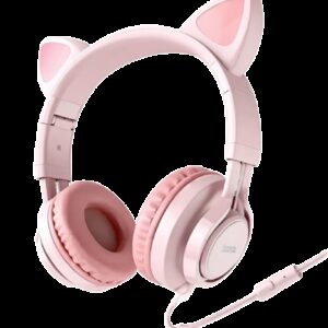 Hoco W36 On-Ear Ενσύρματα Ακουστικά με Βύσμα 3.5mm και Μικρόφωνο Ροζ